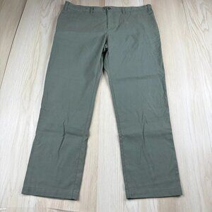 Outerboro Mens Green Performance Cut & Sewn Flat Front Straight Leg Pant Size 36